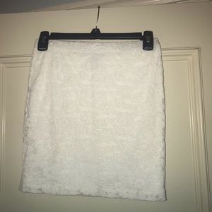 white lace mini skirt